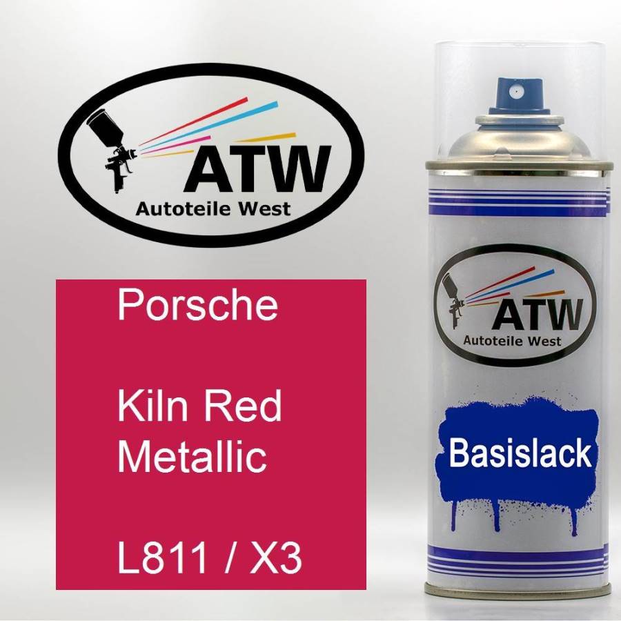 Porsche, Kiln Red Metallic, L811 / X3: 400ml Sprühdose, von ATW Autoteile West.